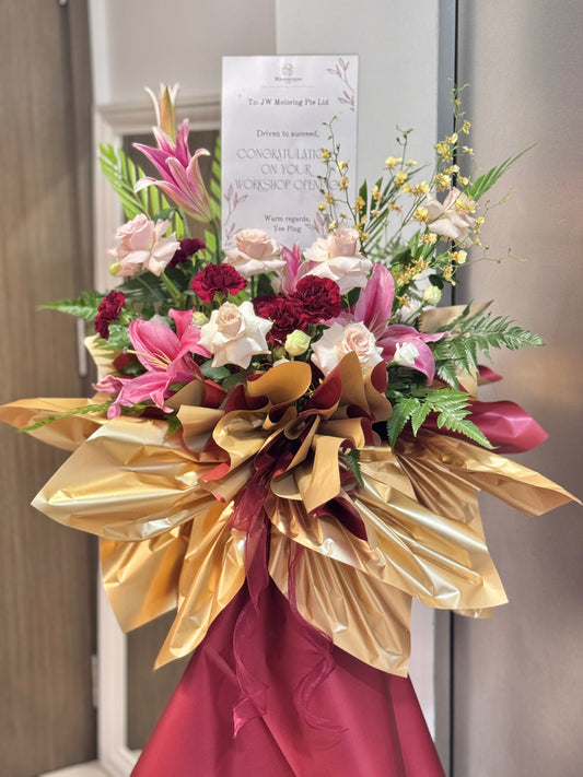 Grand Opening Wood Stand - Golden Harvest