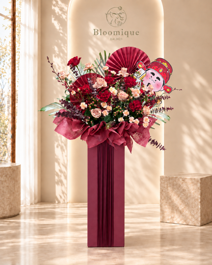 G003 Grand Opening Flowers Stand | Fortune in Bloom (Box Stand) 开业花架｜鸿运花开（箱式底座）